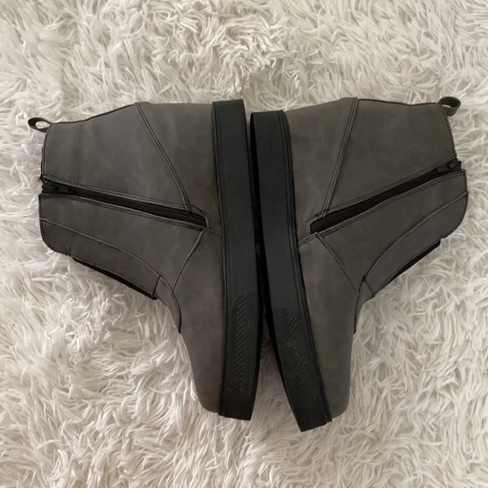 Secret celebrity gray hidden wedge ankle boots